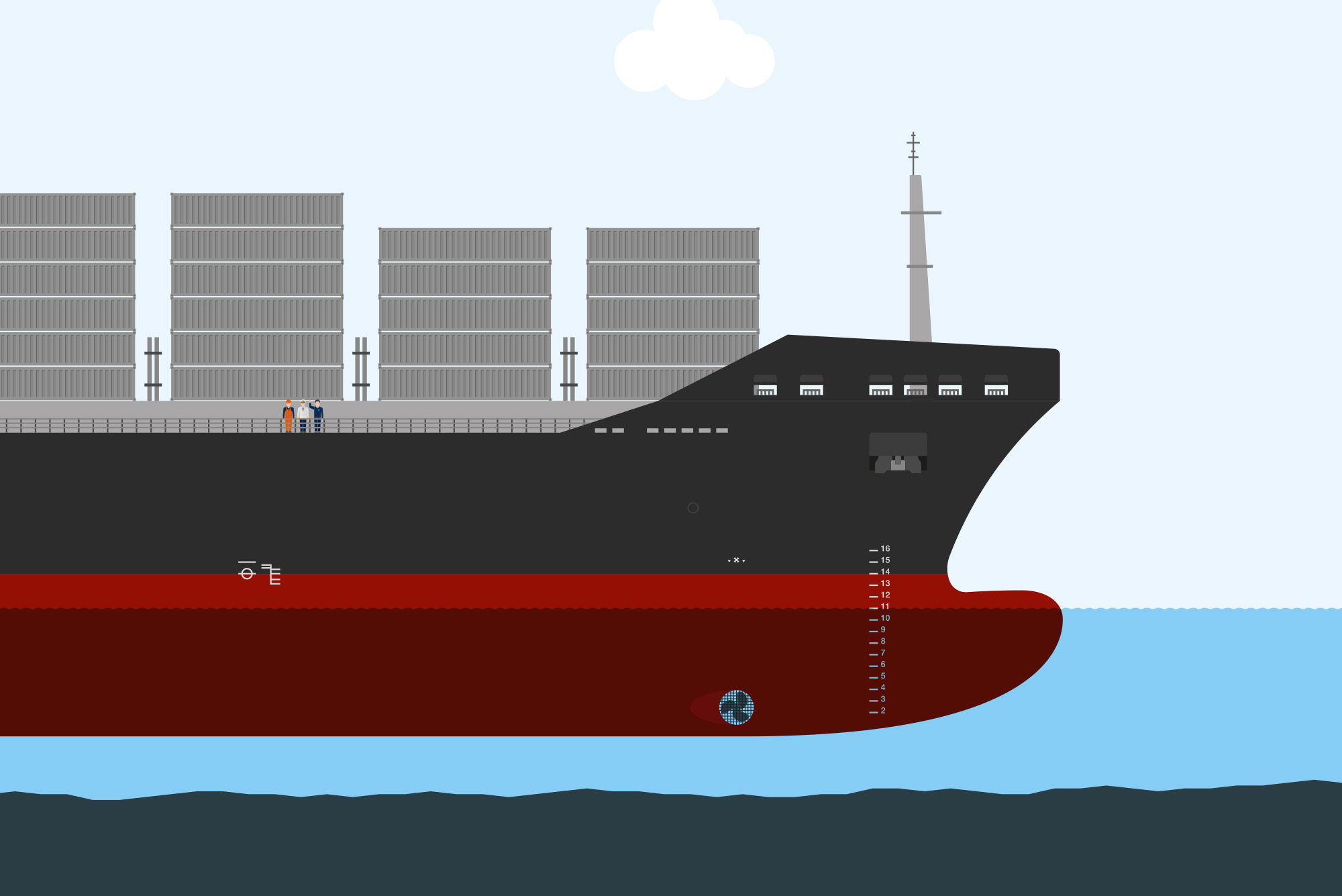 Bildausschnitt aus dem Animationsfilm für die Hamburg Port Authority HPA.